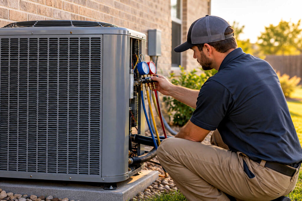 An experienced HVAC technician that knows when to replace a heat pump in Amarillo, TX