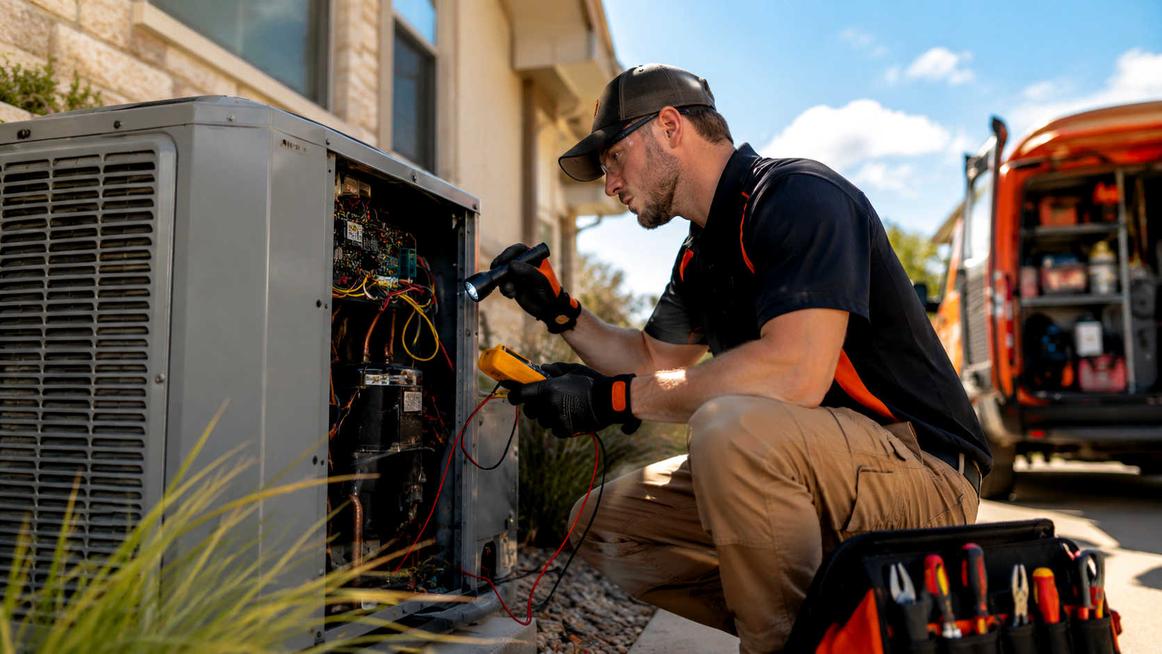247 Emergency Air Conditioning Repair Being Performed in Amarillo